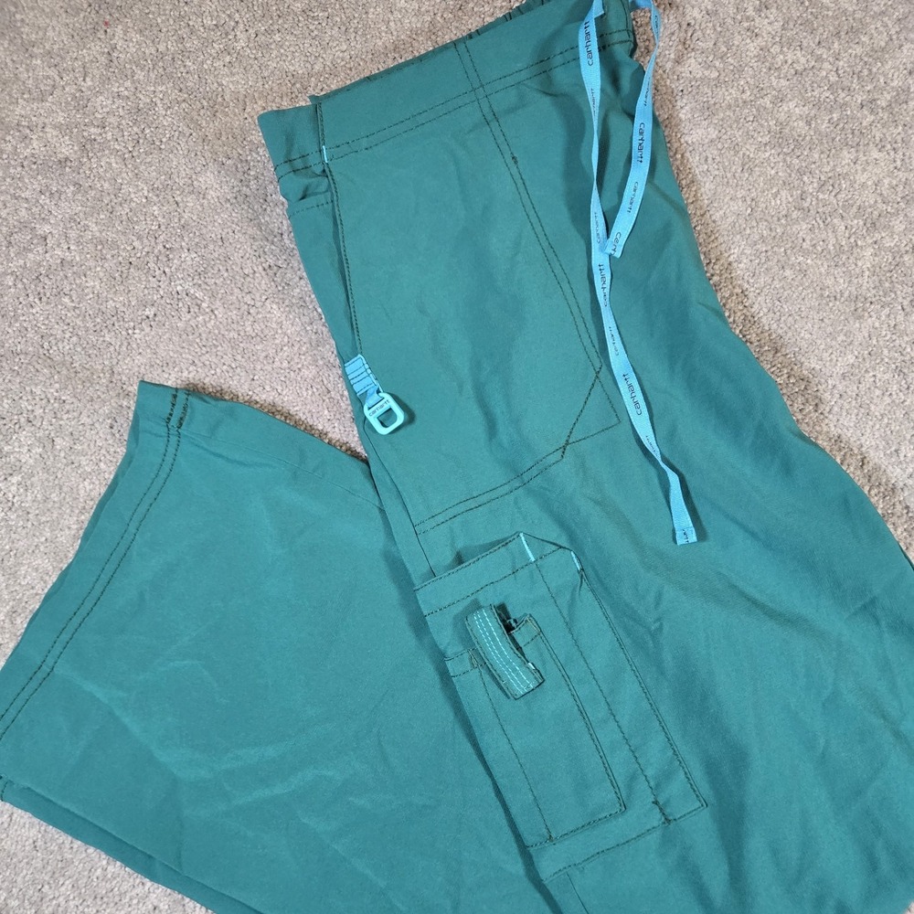 Carhartt Force Women's Cross-Flex Green Utility Bootcut Scrub Pants Size XL